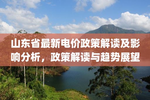 山东省最新电价政策解读及影响分析，政策解读与趋势展望