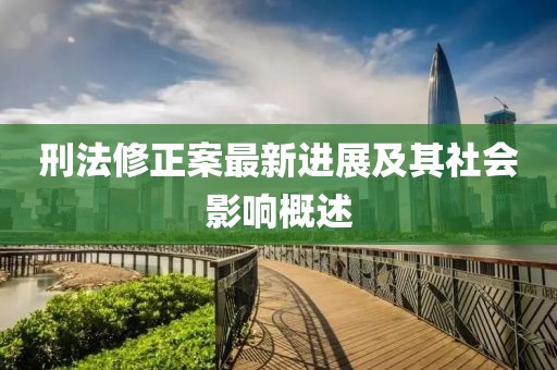 刑法修正案最新进展及其社会影响概述