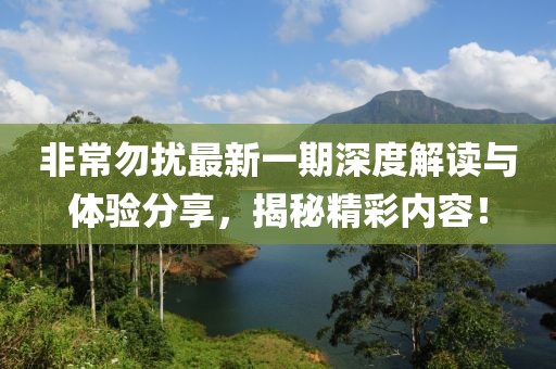 非常勿扰最新一期深度解读与体验分享，揭秘精彩内容！