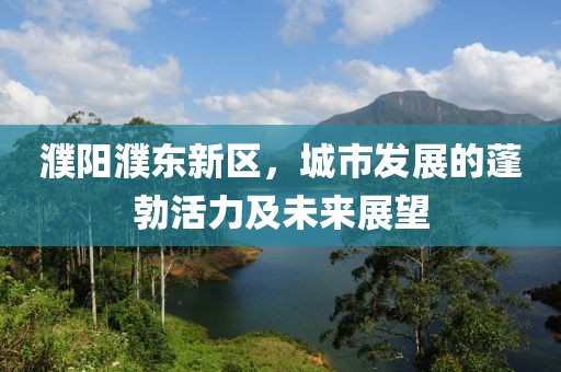 濮阳濮东新区，城市发展的蓬勃活力及未来展望