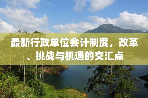 最新行政单位会计制度，改革、挑战与机遇的交汇点