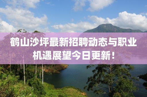 鹤山沙坪最新招聘动态与职业机遇展望今日更新！