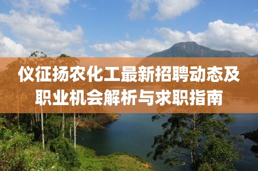 仪征扬农化工最新招聘动态及职业机会解析与求职指南