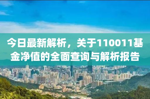 今日最新解析，关于110011基金净值的全面查询与解析报告