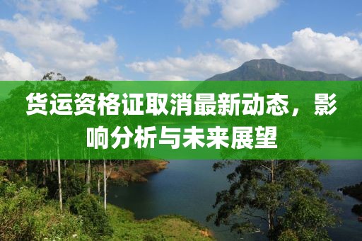 货运资格证取消最新动态，影响分析与未来展望