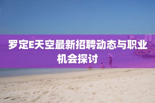 罗定E天空最新招聘动态与职业机会探讨