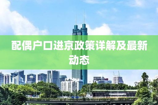 配偶户口进京政策详解及最新动态